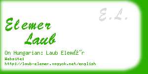 elemer laub business card